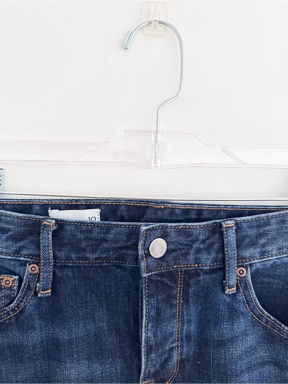 Gap 1969 Jean Mini Skirt Dark Wash Denim 5 Pocket Style Size 10 Y2K Minimalist